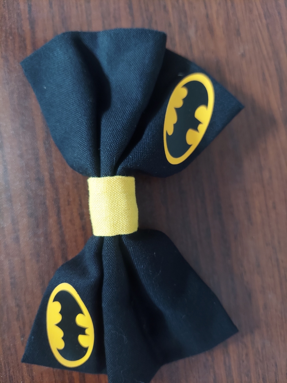 Batman Black and Yellow Logo Hair Bow Clip